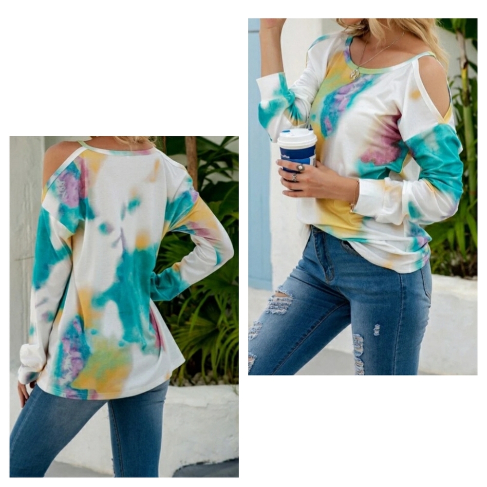 Tie Dye cut out Top - Picture 3 of 5